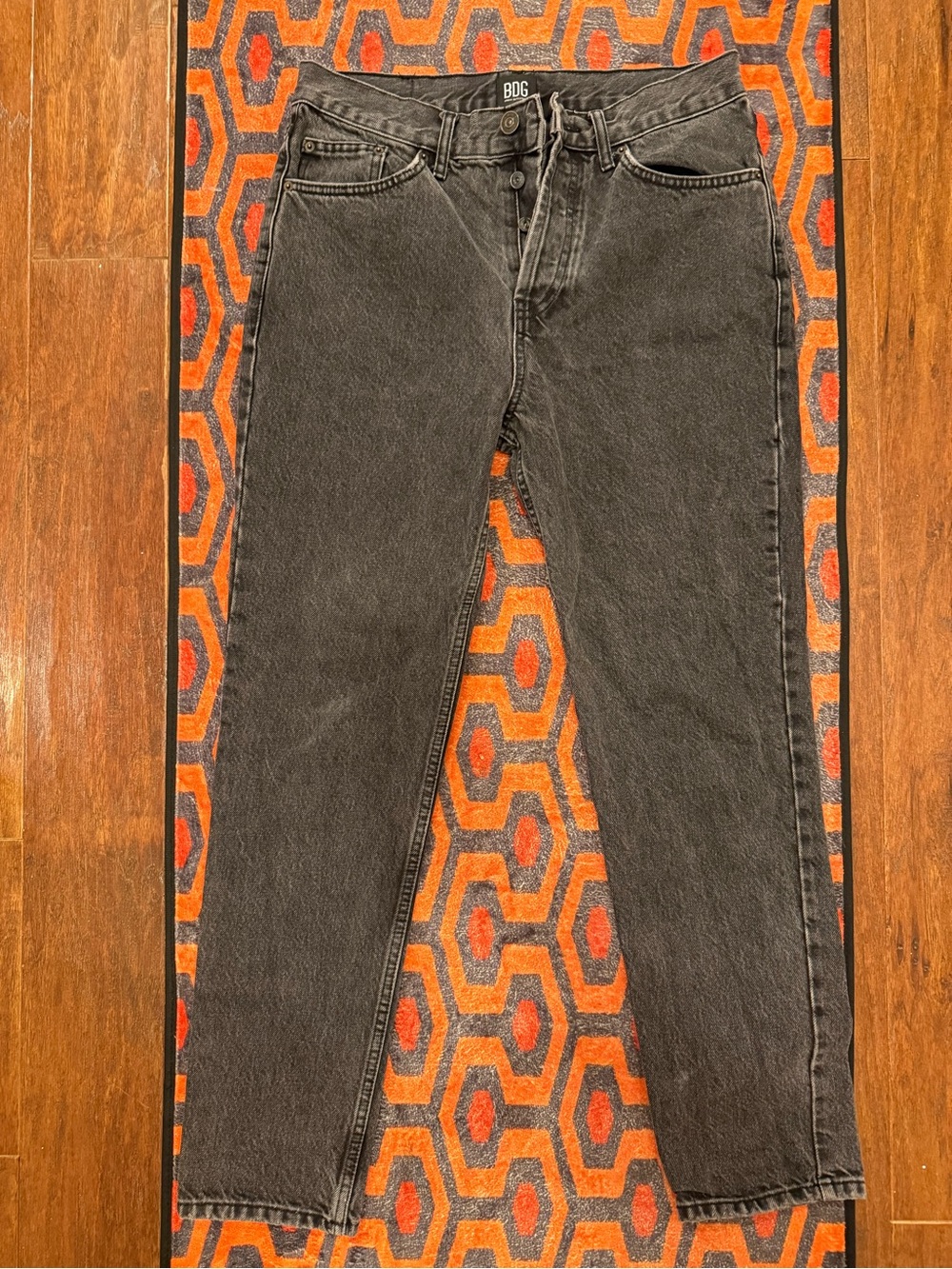 BDG High-Rise Straight Leg Jeans - Faded Black